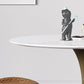 Simple Round Stone Top Dining Table Metal Base Dining Table for Living Room Clearhalo 'Dining Tables & Seating' 'Dining Tables' 'dining_table' 'furn' 'furn_dining_table' 'Furniture' 'furniture_dining_table' 'Kitchen & Dining Furniture' 'kitchen' 'kitchen_dining_table' 4854144