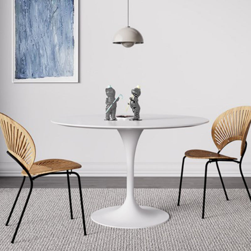 Simple Round Stone Top Dining Table Metal Base Dining Table for Living Room Clearhalo 'Dining Tables & Seating' 'Dining Tables' 'dining_table' 'furn' 'furn_dining_table' 'Furniture' 'furniture_dining_table' 'Kitchen & Dining Furniture' 'kitchen' 'kitchen_dining_table' 4854145