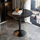 Glam Style Dining Table Round Stone Top Dinner Table Kitchen Home Black Black Clearhalo 'Dining Tables & Seating' 'Dining Tables' 'dining_table' 'furn' 'furn_dining_table' 'Furniture' 'furniture_dining_table' 'Kitchen & Dining Furniture' 'kitchen' 'kitchen_dining_table' 4854173