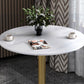 Glam Style Dining Table Round Stone Top Dinner Table Kitchen Home Clearhalo 'Dining Tables & Seating' 'Dining Tables' 'dining_table' 'furn' 'furn_dining_table' 'Furniture' 'furniture_dining_table' 'Kitchen & Dining Furniture' 'kitchen' 'kitchen_dining_table' 4854177