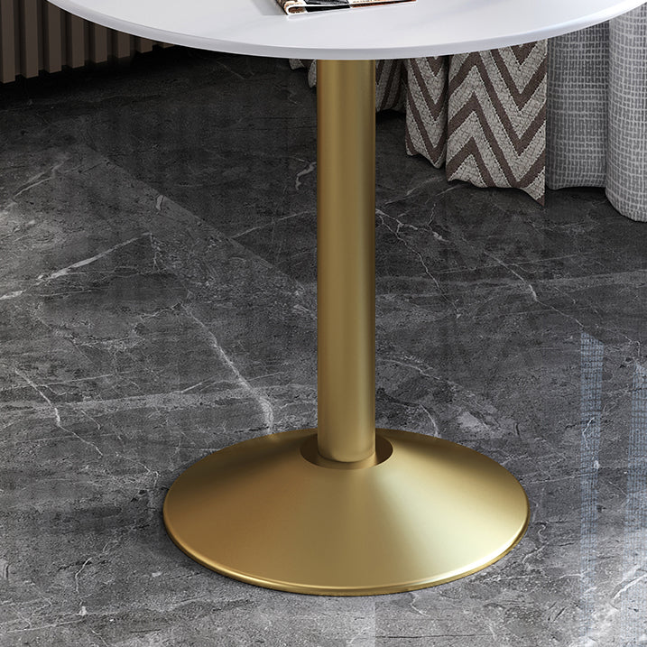 Glam Style Dining Table Round Stone Top Dinner Table Kitchen Home Clearhalo 'Dining Tables & Seating' 'Dining Tables' 'dining_table' 'furn' 'furn_dining_table' 'Furniture' 'furniture_dining_table' 'Kitchen & Dining Furniture' 'kitchen' 'kitchen_dining_table' 4854178