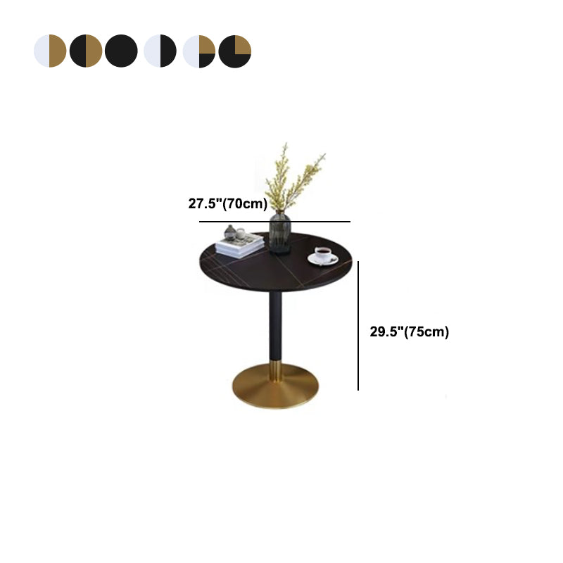 Glam Style Dining Table Round Stone Top Dinner Table Kitchen Home Clearhalo 'Dining Tables & Seating' 'Dining Tables' 'dining_table' 'furn' 'furn_dining_table' 'Furniture' 'furniture_dining_table' 'Kitchen & Dining Furniture' 'kitchen' 'kitchen_dining_table' 4854185