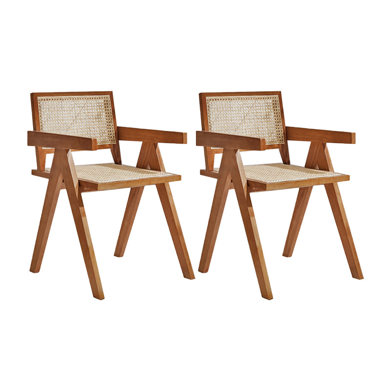 Modern Wood Kitchen and Dining Room Chair Open Back Dining Side Chair Cherry Wood 2 Piece Set Clearhalo 'Dining Chairs' 'Dining Tables & Seating' 'dining_chair' 'furn' 'furn_dining_chair' 'Furniture' 'furniture_dining_chair' 'Kitchen & Dining Furniture' 4854188