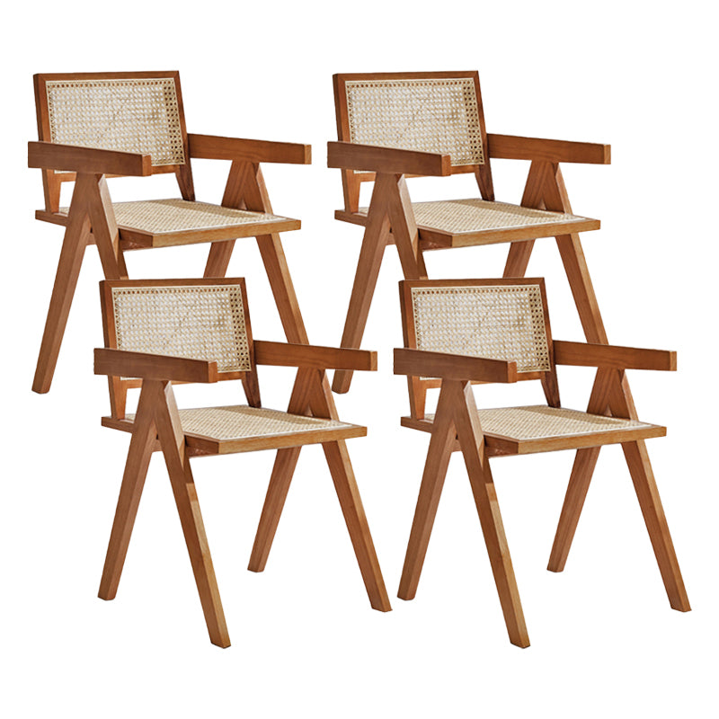 Modern Wood Kitchen and Dining Room Chair Open Back Dining Side Chair Cherry Wood 4 Piece Set Clearhalo 'Dining Chairs' 'Dining Tables & Seating' 'dining_chair' 'furn' 'furn_dining_chair' 'Furniture' 'furniture_dining_chair' 'Kitchen & Dining Furniture' 4854191