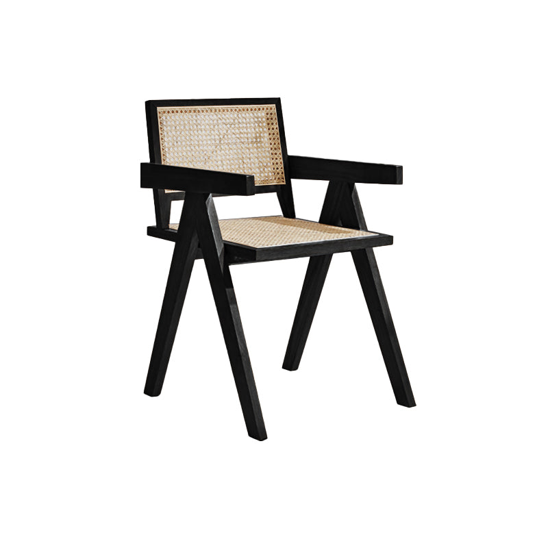 Modern Wood Kitchen and Dining Room Chair Open Back Dining Side Chair Black 1 Piece Clearhalo 'Dining Chairs' 'Dining Tables & Seating' 'dining_chair' 'furn' 'furn_dining_chair' 'Furniture' 'furniture_dining_chair' 'Kitchen & Dining Furniture' 4854193