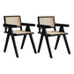Modern Wood Kitchen and Dining Room Chair Open Back Dining Side Chair Black 2 Piece Set Clearhalo 'Dining Chairs' 'Dining Tables & Seating' 'dining_chair' 'furn' 'furn_dining_chair' 'Furniture' 'furniture_dining_chair' 'Kitchen & Dining Furniture' 4854194