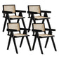 Modern Wood Kitchen and Dining Room Chair Open Back Dining Side Chair Black 4 Piece Set Clearhalo 'Dining Chairs' 'Dining Tables & Seating' 'dining_chair' 'furn' 'furn_dining_chair' 'Furniture' 'furniture_dining_chair' 'Kitchen & Dining Furniture' 4854196