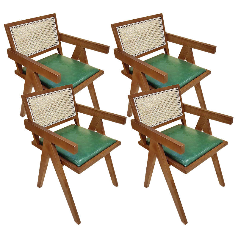 Modern Wood Kitchen and Dining Room Chair Open Back Dining Side Chair Walnut 4 Piece Set Clearhalo 'Dining Chairs' 'Dining Tables & Seating' 'dining_chair' 'furn' 'furn_dining_chair' 'Furniture' 'furniture_dining_chair' 'Kitchen & Dining Furniture' 4854202