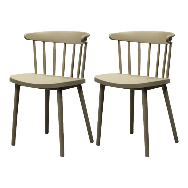 Modern Style Stackable Plastic Chair Windsor Back Folding Side Chair 16.5"x15"x29.9" Camel 2 Piece Set Clearhalo 'Dining Chairs' 'Dining Tables & Seating' 'dining_chair' 'furn' 'furn_dining_chair' 'Furniture' 'furniture_dining_chair' 'Kitchen & Dining Furniture' 4854223