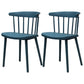 Modern Style Stackable Plastic Chair Windsor Back Folding Side Chair 16.5"x15"x29.9" Navy 2 Piece Set Clearhalo 'Dining Chairs' 'Dining Tables & Seating' 'dining_chair' 'furn' 'furn_dining_chair' 'Furniture' 'furniture_dining_chair' 'Kitchen & Dining Furniture' 4854228