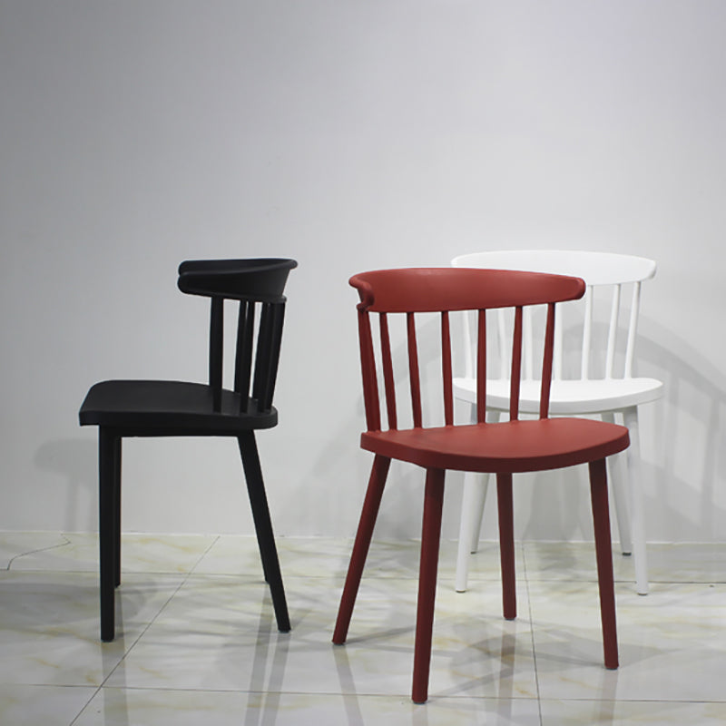 Modern Style Stackable Plastic Chair Windsor Back Folding Side Chair 16.5"x15"x29.9" Clearhalo 'Dining Chairs' 'Dining Tables & Seating' 'dining_chair' 'furn' 'furn_dining_chair' 'Furniture' 'furniture_dining_chair' 'Kitchen & Dining Furniture' 4854232