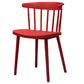 Modern Style Stackable Plastic Chair Windsor Back Folding Side Chair 16.5"x15"x29.9" Red 1 Piece Clearhalo 'Dining Chairs' 'Dining Tables & Seating' 'dining_chair' 'furn' 'furn_dining_chair' 'Furniture' 'furniture_dining_chair' 'Kitchen & Dining Furniture' 4854233