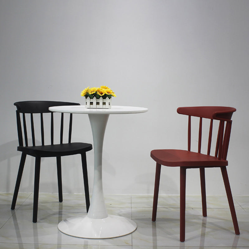 Modern Style Stackable Plastic Chair Windsor Back Folding Side Chair 16.5"x15"x29.9" Clearhalo 'Dining Chairs' 'Dining Tables & Seating' 'dining_chair' 'furn' 'furn_dining_chair' 'Furniture' 'furniture_dining_chair' 'Kitchen & Dining Furniture' 4854234