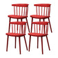 Modern Style Stackable Plastic Chair Windsor Back Folding Side Chair 16.5"x15"x29.9" Red 4 Piece Set Clearhalo 'Dining Chairs' 'Dining Tables & Seating' 'dining_chair' 'furn' 'furn_dining_chair' 'Furniture' 'furniture_dining_chair' 'Kitchen & Dining Furniture' 4854236