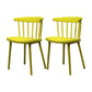Modern Style Stackable Plastic Chair Windsor Back Folding Side Chair 16.5"x15"x29.9" Yellow 2 Piece Set Clearhalo 'Dining Chairs' 'Dining Tables & Seating' 'dining_chair' 'furn' 'furn_dining_chair' 'Furniture' 'furniture_dining_chair' 'Kitchen & Dining Furniture' 4854238