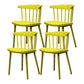 Modern Style Stackable Plastic Chair Windsor Back Folding Side Chair 16.5"x15"x29.9" Yellow 4 Piece Set Clearhalo 'Dining Chairs' 'Dining Tables & Seating' 'dining_chair' 'furn' 'furn_dining_chair' 'Furniture' 'furniture_dining_chair' 'Kitchen & Dining Furniture' 4854239