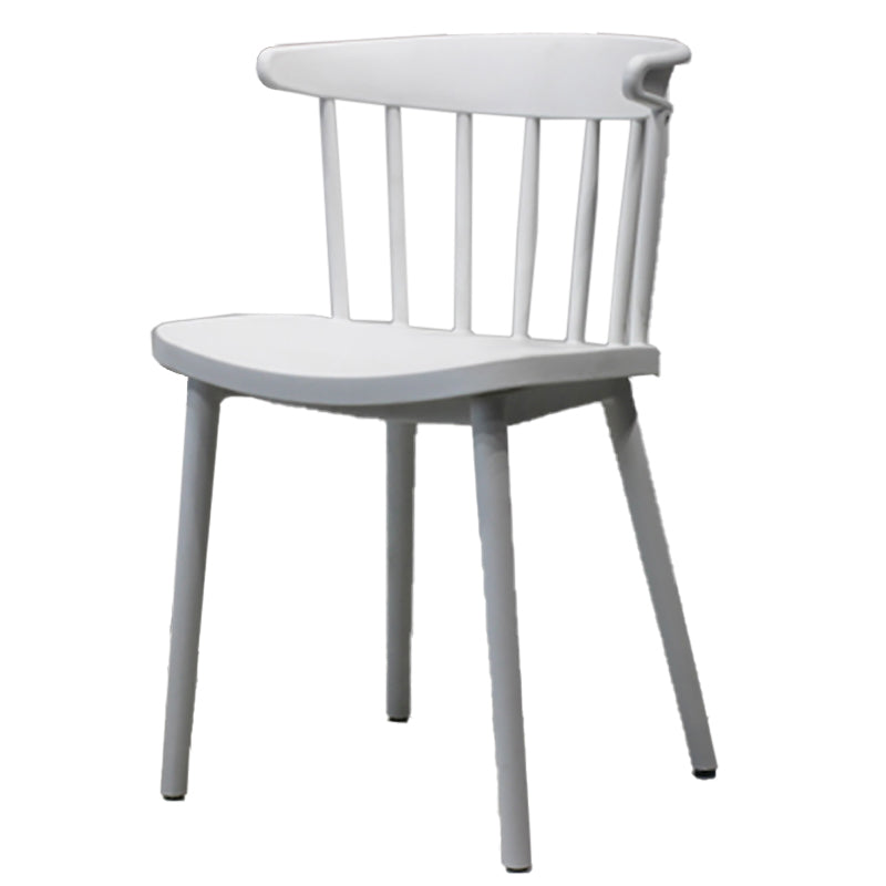 Modern Style Stackable Plastic Chair Windsor Back Folding Side Chair 16.5"x15"x29.9" White 1 Piece Clearhalo 'Dining Chairs' 'Dining Tables & Seating' 'dining_chair' 'furn' 'furn_dining_chair' 'Furniture' 'furniture_dining_chair' 'Kitchen & Dining Furniture' 4854246