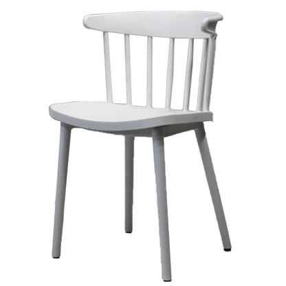 Modern Style Stackable Plastic Chair Windsor Back Folding Side Chair 16.5"x15"x29.9" White 1 Piece Clearhalo 'Dining Chairs' 'Dining Tables & Seating' 'dining_chair' 'furn' 'furn_dining_chair' 'Furniture' 'furniture_dining_chair' 'Kitchen & Dining Furniture' 4854246