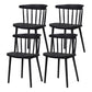 Modern Style Stackable Plastic Chair Windsor Back Folding Side Chair 16.5"x15"x29.9" Black 4 Piece Set Clearhalo 'Dining Chairs' 'Dining Tables & Seating' 'dining_chair' 'furn' 'furn_dining_chair' 'Furniture' 'furniture_dining_chair' 'Kitchen & Dining Furniture' 4854254