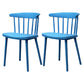 Modern Style Stackable Plastic Chair Windsor Back Folding Side Chair 16.5"x15"x29.9" Blue 2 Piece Set Clearhalo 'Dining Chairs' 'Dining Tables & Seating' 'dining_chair' 'furn' 'furn_dining_chair' 'Furniture' 'furniture_dining_chair' 'Kitchen & Dining Furniture' 4854256