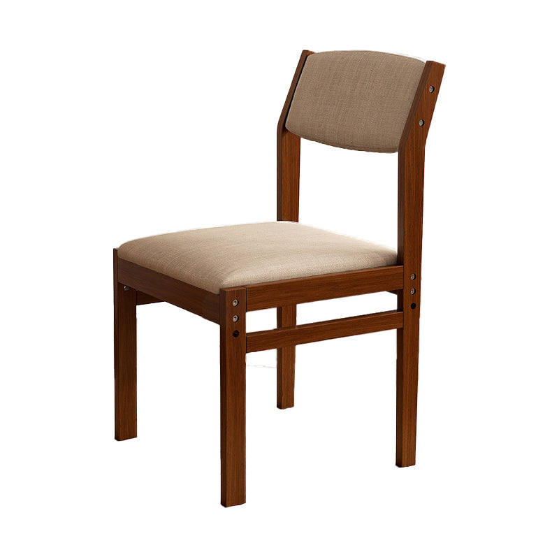 Modern Rubberwood Home Armless Dining Chairs Open Back Dining Side Chair, 1 Piece Walnut Clearhalo 'Dining Chairs' 'Dining Tables & Seating' 'dining_chair' 'furn' 'furn_dining_chair' 'Furniture' 'furniture_dining_chair' 'Kitchen & Dining Furniture' 4854260