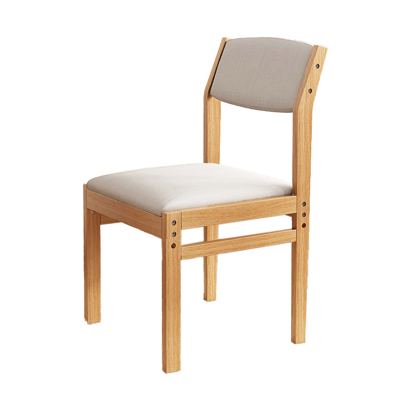 Modern Rubberwood Home Armless Dining Chairs Open Back Dining Side Chair, 1 Piece Off-White Wood Clearhalo 'Dining Chairs' 'Dining Tables & Seating' 'dining_chair' 'furn' 'furn_dining_chair' 'Furniture' 'furniture_dining_chair' 'Kitchen & Dining Furniture' 4854269