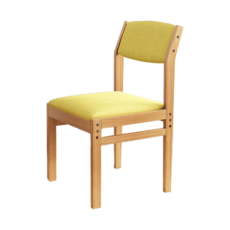 Modern Rubberwood Home Armless Dining Chairs Open Back Dining Side Chair, 1 Piece Yellow Wood Clearhalo 'Dining Chairs' 'Dining Tables & Seating' 'dining_chair' 'furn' 'furn_dining_chair' 'Furniture' 'furniture_dining_chair' 'Kitchen & Dining Furniture' 4854271