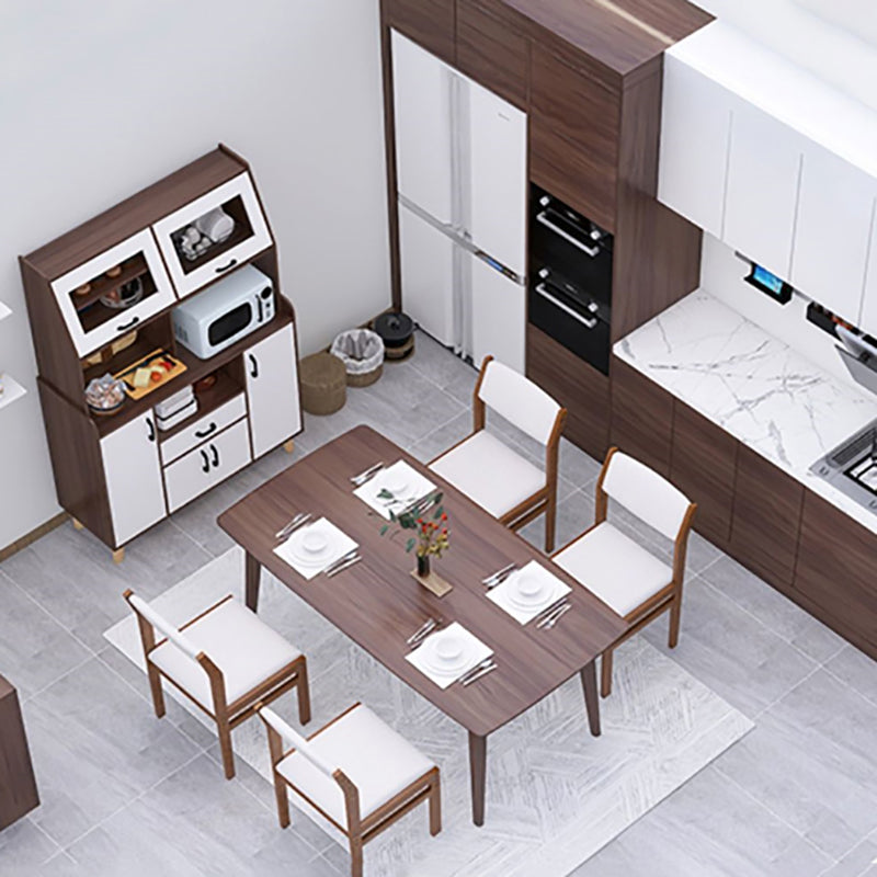 Modern Rubberwood Home Armless Dining Chairs Open Back Dining Side Chair, 1 Piece Clearhalo 'Dining Chairs' 'Dining Tables & Seating' 'dining_chair' 'furn' 'furn_dining_chair' 'Furniture' 'furniture_dining_chair' 'Kitchen & Dining Furniture' 4854276