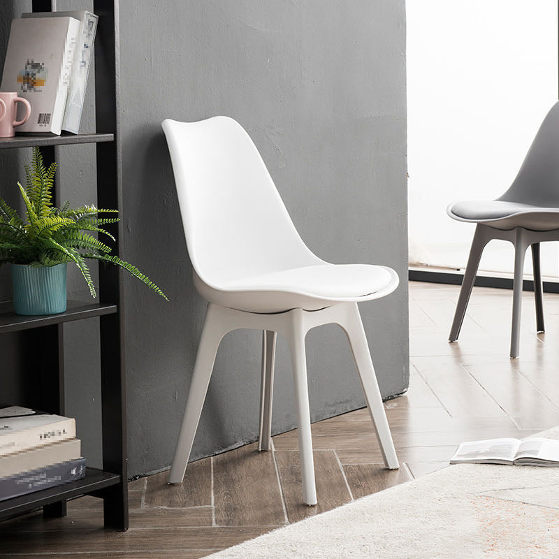 Nordic Style Armless Chair Plastic Upholstered Side Chair (Set of 2/4) Clearhalo 'Dining Chairs' 'Dining Tables & Seating' 'dining_chair' 'Furniture' 'furniture_dining_chair' 'Kitchen & Dining Furniture' 4854278