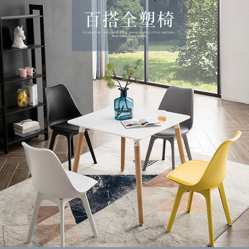 Nordic Style Armless Chair Plastic Upholstered Side Chair (Set of 2/4) Clearhalo 'Dining Chairs' 'Dining Tables & Seating' 'dining_chair' 'Furniture' 'furniture_dining_chair' 'Kitchen & Dining Furniture' 4854282