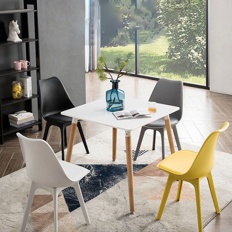 Nordic Style Armless Chair Plastic Upholstered Side Chair (Set of 2/4) Clearhalo 'Dining Chairs' 'Dining Tables & Seating' 'dining_chair' 'Furniture' 'furniture_dining_chair' 'Kitchen & Dining Furniture' 4854283