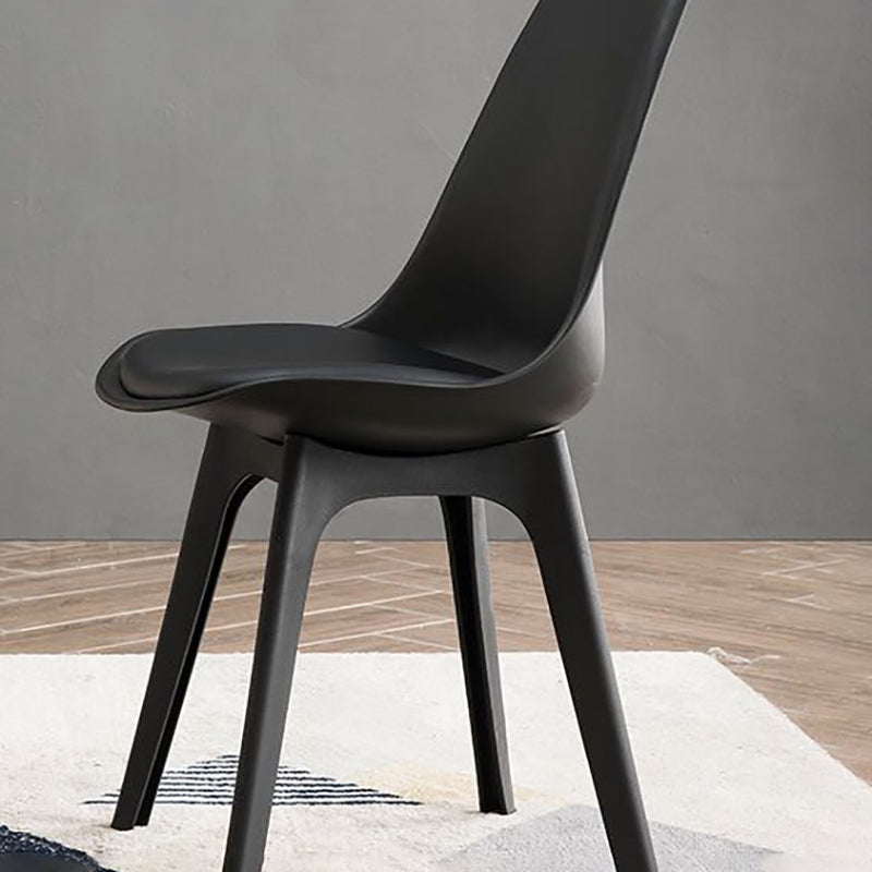 Nordic Style Armless Chair Plastic Upholstered Side Chair (Set of 2/4) Clearhalo 'Dining Chairs' 'Dining Tables & Seating' 'dining_chair' 'Furniture' 'furniture_dining_chair' 'Kitchen & Dining Furniture' 4854287