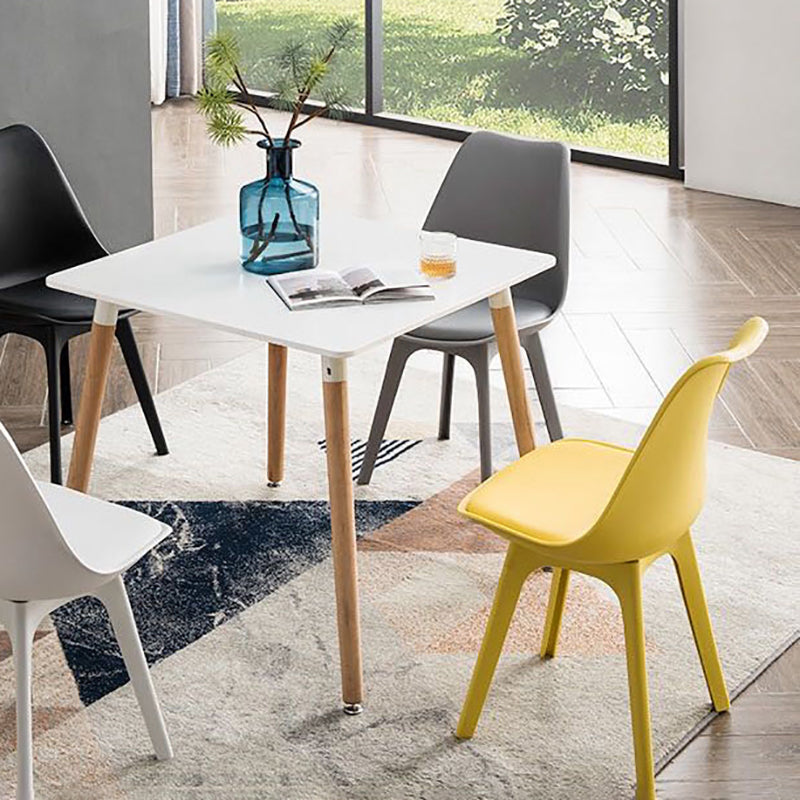 Nordic Style Armless Chair Plastic Upholstered Side Chair (Set of 2/4) Clearhalo 'Dining Chairs' 'Dining Tables & Seating' 'dining_chair' 'Furniture' 'furniture_dining_chair' 'Kitchen & Dining Furniture' 4854288