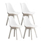 Nordic Style Armless Chair Plastic Upholstered Side Chair (Set of 2/4) White Set of 4 Clearhalo 'Dining Chairs' 'Dining Tables & Seating' 'dining_chair' 'Furniture' 'furniture_dining_chair' 'Kitchen & Dining Furniture' 4854290