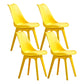 Nordic Style Armless Chair Plastic Upholstered Side Chair (Set of 2/4) Yellow Set of 4 Clearhalo 'Dining Chairs' 'Dining Tables & Seating' 'dining_chair' 'Furniture' 'furniture_dining_chair' 'Kitchen & Dining Furniture' 4854292