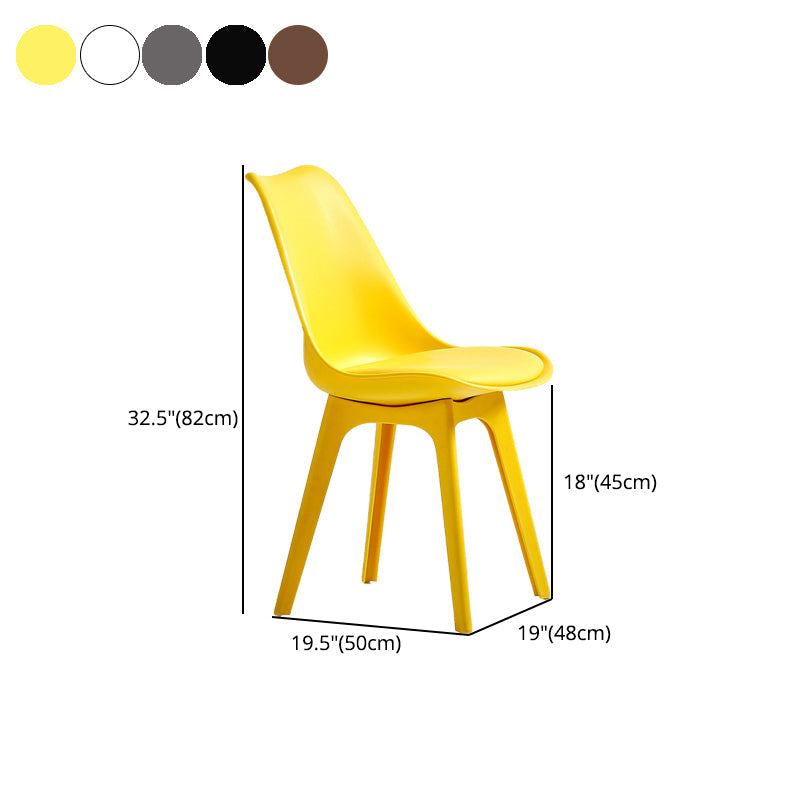 Nordic Style Armless Chair Plastic Upholstered Side Chair (Set of 2/4) Clearhalo 'Dining Chairs' 'Dining Tables & Seating' 'dining_chair' 'Furniture' 'furniture_dining_chair' 'Kitchen & Dining Furniture' 4854293