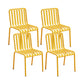 Contemporary Metal Patio Dining Side Chair Slat Back Side Chair Yellow 4 Piece Set Clearhalo 'Dining Chairs' 'Dining Tables & Seating' 'dining_chair' 'furn' 'furn_dining_chair' 'Furniture' 'furniture_dining_chair' 'Kitchen & Dining Furniture' 4854299
