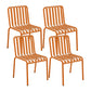 Contemporary Metal Patio Dining Side Chair Slat Back Side Chair Orange 4 Piece Set Clearhalo 'Dining Chairs' 'Dining Tables & Seating' 'dining_chair' 'furn' 'furn_dining_chair' 'Furniture' 'furniture_dining_chair' 'Kitchen & Dining Furniture' 4854305
