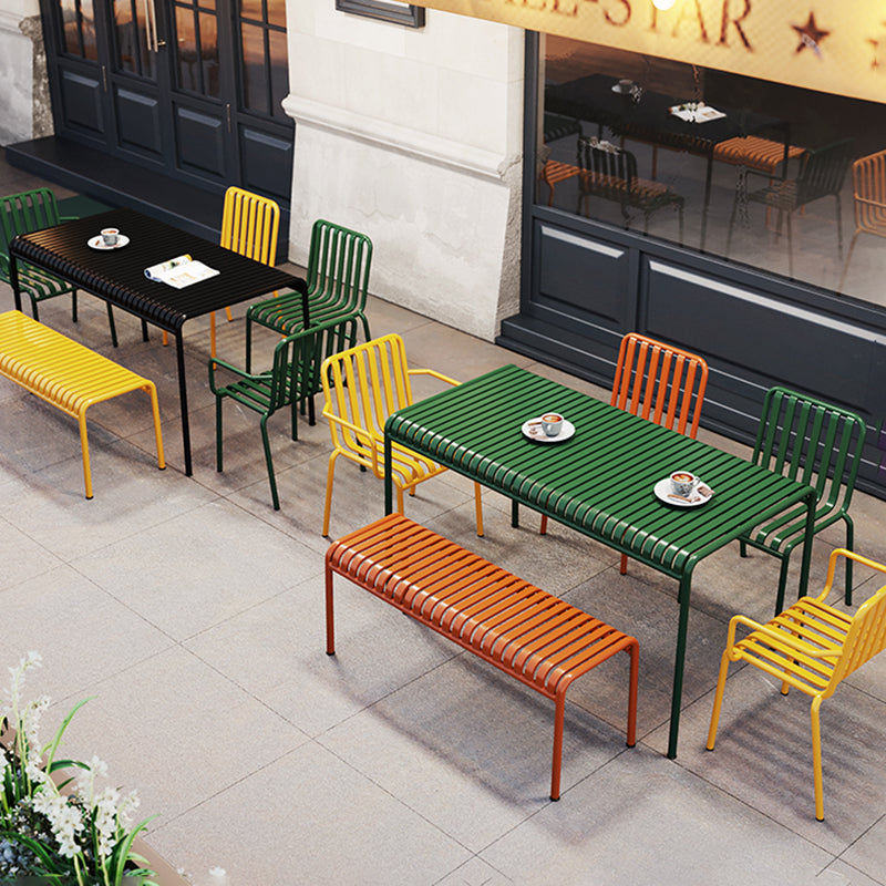 Contemporary Metal Patio Dining Side Chair Slat Back Side Chair Clearhalo 'Dining Chairs' 'Dining Tables & Seating' 'dining_chair' 'furn' 'furn_dining_chair' 'Furniture' 'furniture_dining_chair' 'Kitchen & Dining Furniture' 4854307