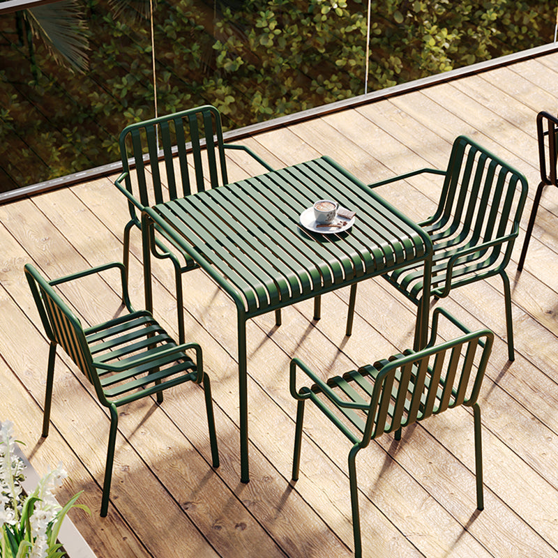 Contemporary Metal Patio Dining Side Chair Slat Back Side Chair Clearhalo 'Dining Chairs' 'Dining Tables & Seating' 'dining_chair' 'furn' 'furn_dining_chair' 'Furniture' 'furniture_dining_chair' 'Kitchen & Dining Furniture' 4854308