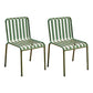 Contemporary Metal Patio Dining Side Chair Slat Back Side Chair Green 2 Piece Set Clearhalo 'Dining Chairs' 'Dining Tables & Seating' 'dining_chair' 'furn' 'furn_dining_chair' 'Furniture' 'furniture_dining_chair' 'Kitchen & Dining Furniture' 4854309