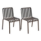 Contemporary Metal Patio Dining Side Chair Slat Back Side Chair Black 2 Piece Set Clearhalo 'Dining Chairs' 'Dining Tables & Seating' 'dining_chair' 'furn' 'furn_dining_chair' 'Furniture' 'furniture_dining_chair' 'Kitchen & Dining Furniture' 4854312