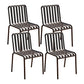 Contemporary Metal Patio Dining Side Chair Slat Back Side Chair Black 4 Piece Set Clearhalo 'Dining Chairs' 'Dining Tables & Seating' 'dining_chair' 'furn' 'furn_dining_chair' 'Furniture' 'furniture_dining_chair' 'Kitchen & Dining Furniture' 4854313