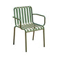 Contemporary Metal Patio Dining Side Chair Slat Back Side Chair Light Green 1 Piece Clearhalo 'Dining Chairs' 'Dining Tables & Seating' 'dining_chair' 'furn' 'furn_dining_chair' 'Furniture' 'furniture_dining_chair' 'Kitchen & Dining Furniture' 4854314