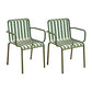 Contemporary Metal Patio Dining Side Chair Slat Back Side Chair Light Green 2 Piece Set Clearhalo 'Dining Chairs' 'Dining Tables & Seating' 'dining_chair' 'furn' 'furn_dining_chair' 'Furniture' 'furniture_dining_chair' 'Kitchen & Dining Furniture' 4854315