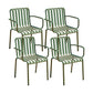 Contemporary Metal Patio Dining Side Chair Slat Back Side Chair Light Green 4 Piece Set Clearhalo 'Dining Chairs' 'Dining Tables & Seating' 'dining_chair' 'furn' 'furn_dining_chair' 'Furniture' 'furniture_dining_chair' 'Kitchen & Dining Furniture' 4854316
