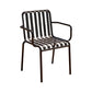 Contemporary Metal Patio Dining Side Chair Slat Back Side Chair Matte Black 1 Piece Clearhalo 'Dining Chairs' 'Dining Tables & Seating' 'dining_chair' 'furn' 'furn_dining_chair' 'Furniture' 'furniture_dining_chair' 'Kitchen & Dining Furniture' 4854317