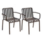 Contemporary Metal Patio Dining Side Chair Slat Back Side Chair Matte Black 2 Piece Set Clearhalo 'Dining Chairs' 'Dining Tables & Seating' 'dining_chair' 'furn' 'furn_dining_chair' 'Furniture' 'furniture_dining_chair' 'Kitchen & Dining Furniture' 4854318