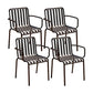 Contemporary Metal Patio Dining Side Chair Slat Back Side Chair Matte Black 4 Piece Set Clearhalo 'Dining Chairs' 'Dining Tables & Seating' 'dining_chair' 'furn' 'furn_dining_chair' 'Furniture' 'furniture_dining_chair' 'Kitchen & Dining Furniture' 4854319
