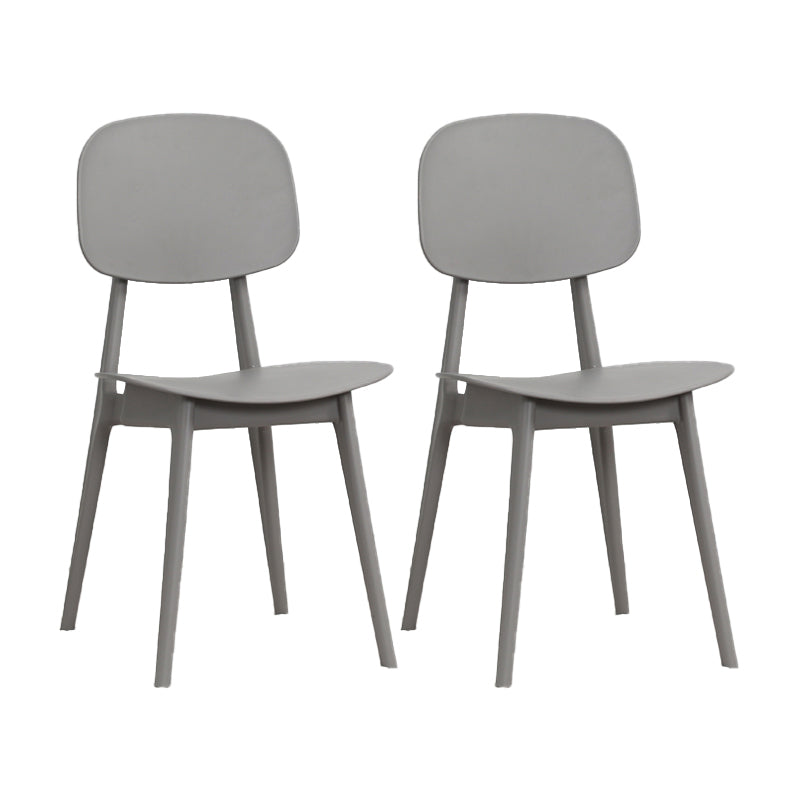 Nordic Style Armless Chair Plastic Open Back Dining Side Chair (Set of 2/4) Grey 2 Piece Set Clearhalo 'Dining Chairs' 'Dining Tables & Seating' 'dining_chair' 'furn' 'furn_dining_chair' 'Furniture' 'furniture_dining_chair' 'Kitchen & Dining Furniture' 4854344